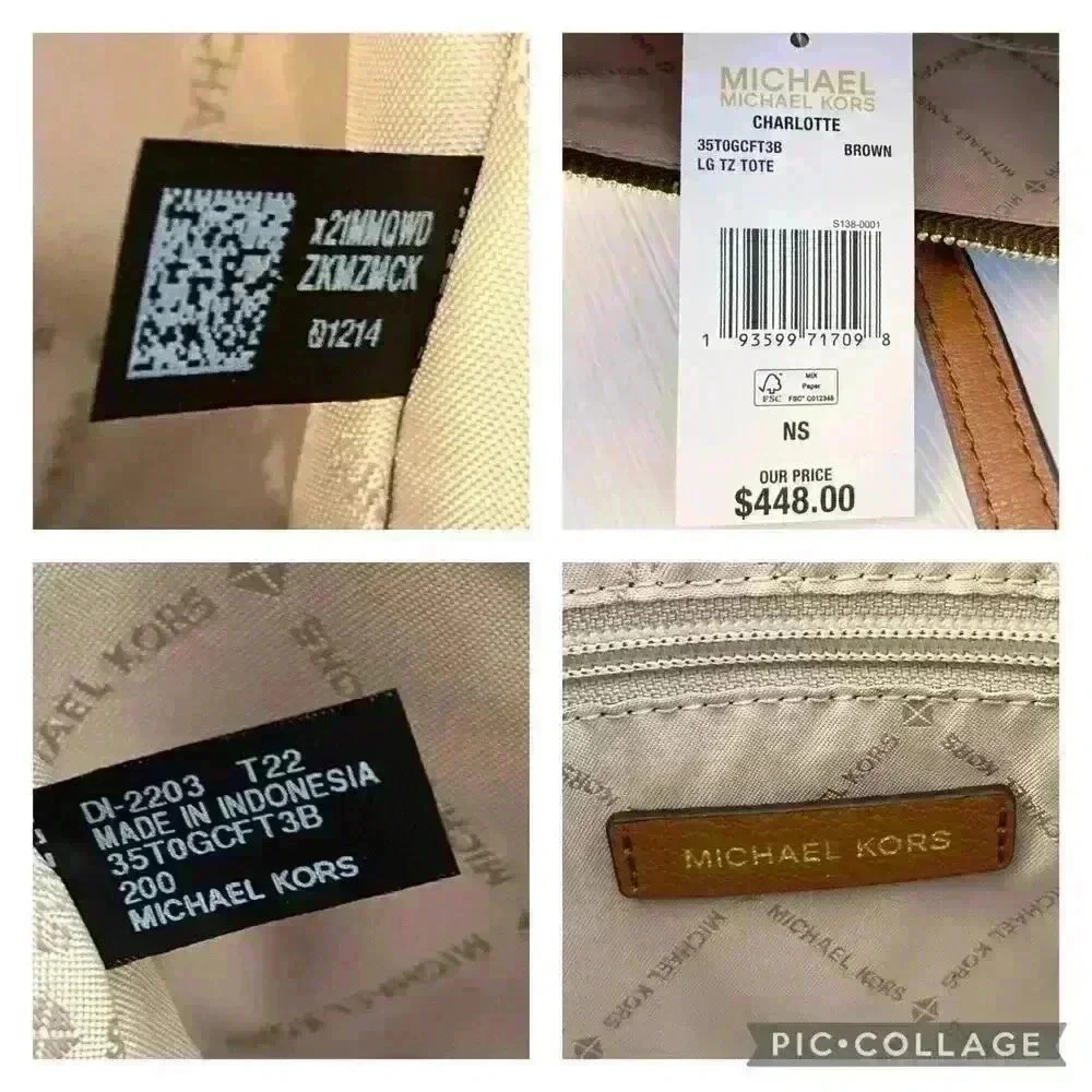 Michael Kors Charlotte Top Zip Tote shoulder bag brown - Picture 8 of 9